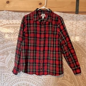 L.L. Bean Scottish Plaid Button Shirt